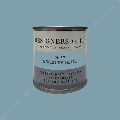 картинка Краска Designers Guild Perfect Matt Emulsion цвет SWEDISH BLUE №57 от LIVING