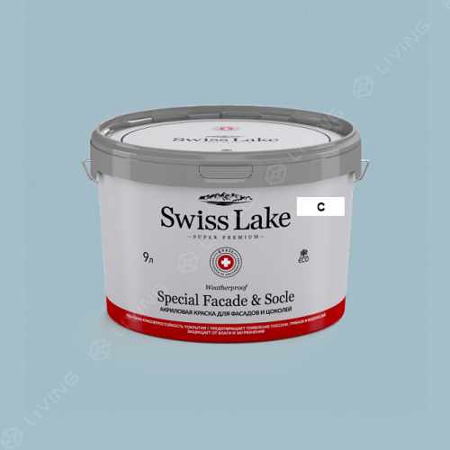 картинка Краска Swiss Lake Special Faсade & Socle цвет SMOKE BLUE №2192 от LIVING