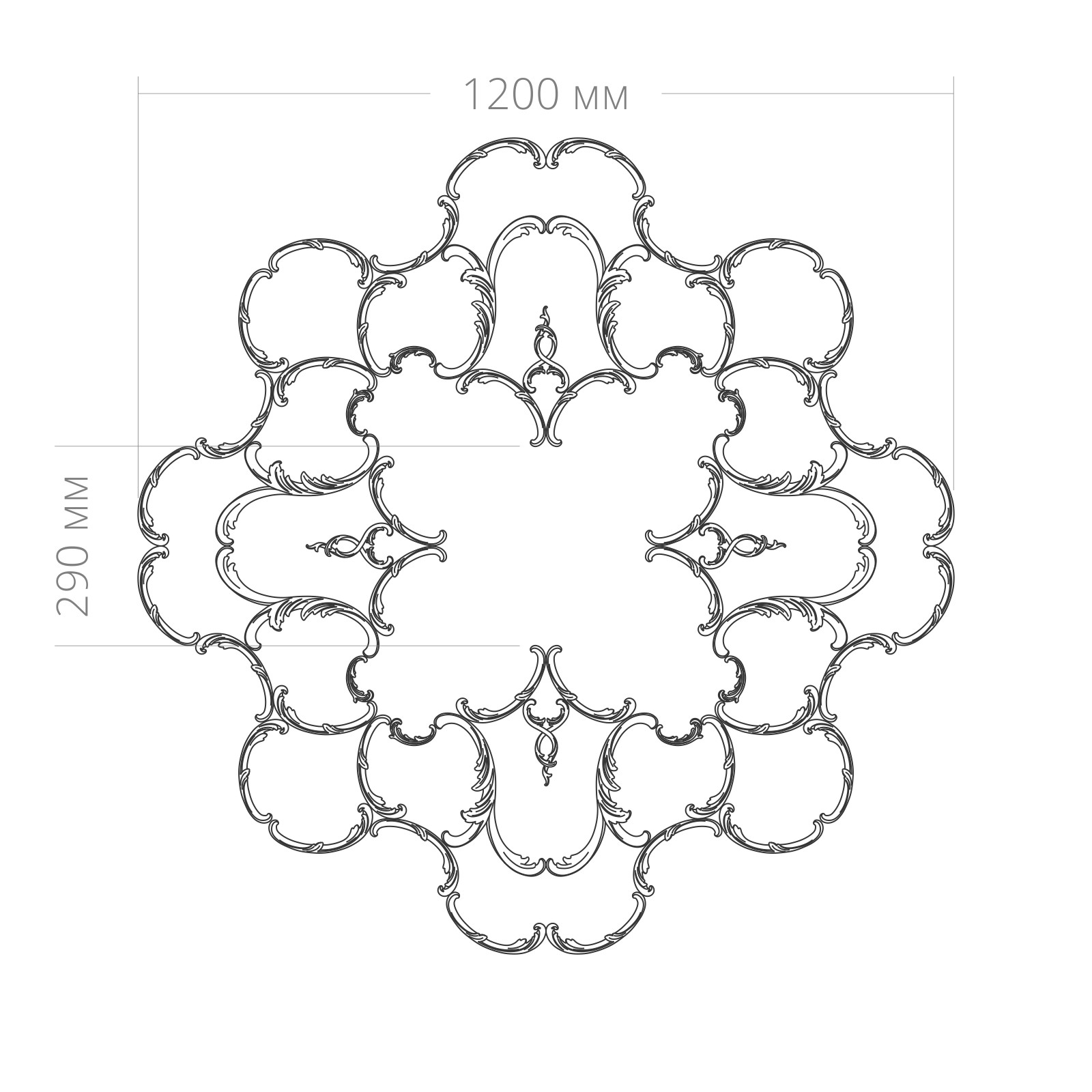 картинка Розетка RODECOR, арт. 87015RC, 120 х 120 см. от LIVING