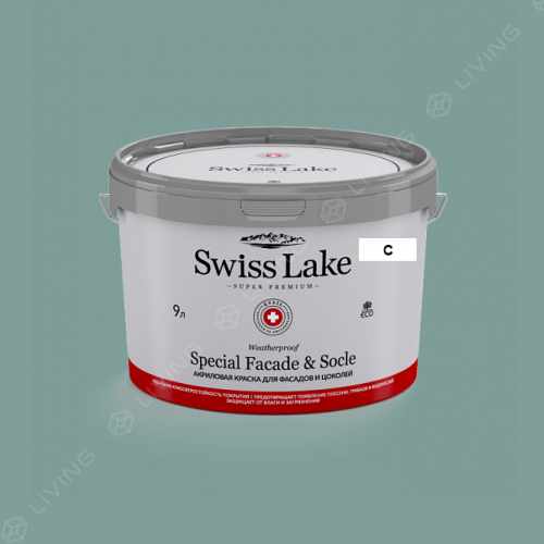 картинка Краска Swiss Lake Special Faсade & Socle цвет slow green №2294 от LIVING