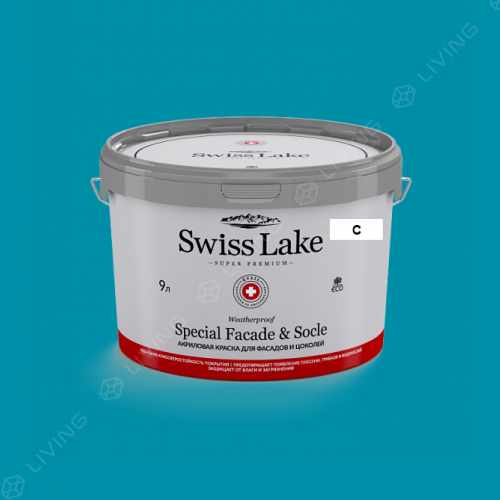 картинка Краска Swiss Lake Special Faсade & Socle цвет Alcedo №2128 от LIVING