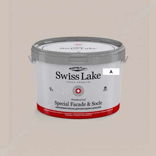 картинка Краска Swiss Lake Special Faсade & Socle цвет silver feather №544 от LIVING