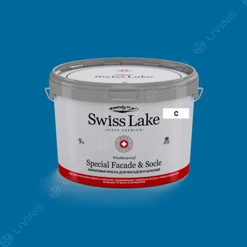 картинка Краска Swiss Lake Special Faсade & Socle цвет peacock blue №2050 от LIVING