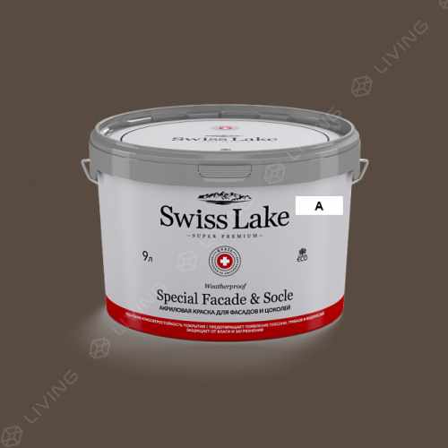 картинка Краска Swiss Lake Special Faсade & Socle цвет black malt №696 от LIVING
