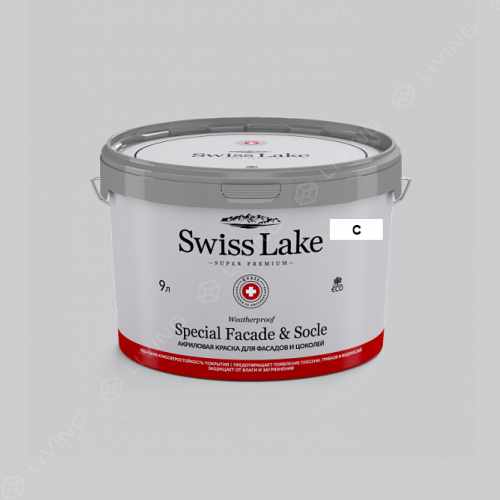 картинка Краска Swiss Lake Special Faсade & Socle цвет white water №2972 от LIVING