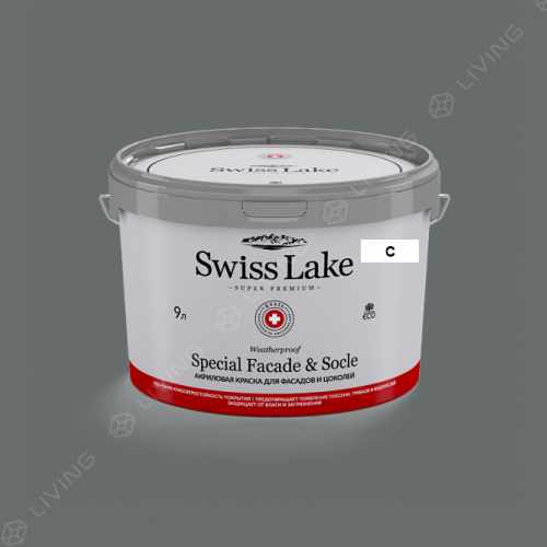 картинка Краска Swiss Lake Special Faсade & Socle цвет grizzle grey №2889 от LIVING