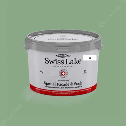 картинка Краска Swiss Lake Special Faсade & Socle цвет Clean Green №2706 от LIVING