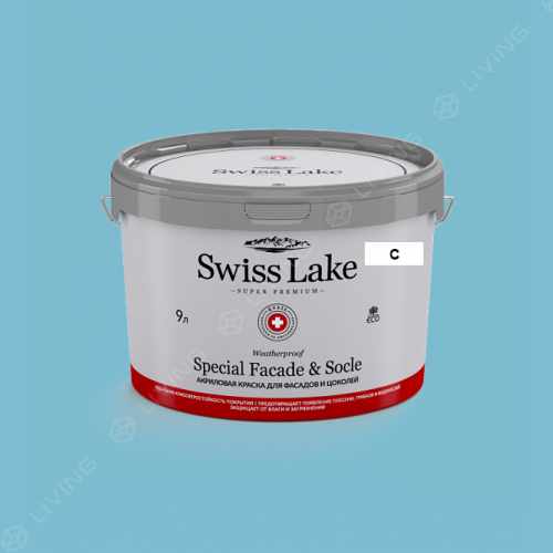 картинка Краска Swiss Lake Special Faсade & Socle цвет Aquamarine Topaz №2118 от LIVING
