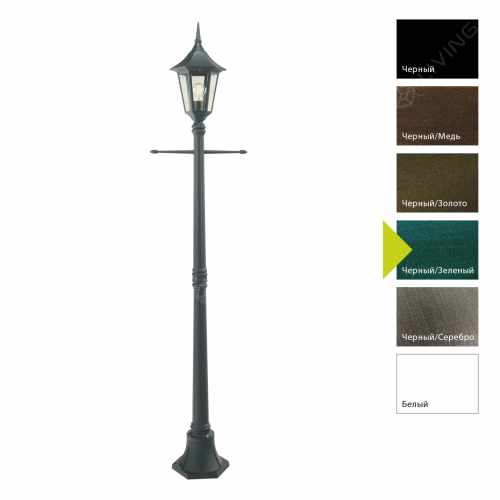 картинка Фонарные столбы Norlys коллекция Milano, арт. 401BG (черный, зеленый) от LIVING