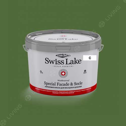 картинка Краска Swiss Lake Special Faсade & Socle цвет ANTIQUE GREEN №2709 от LIVING