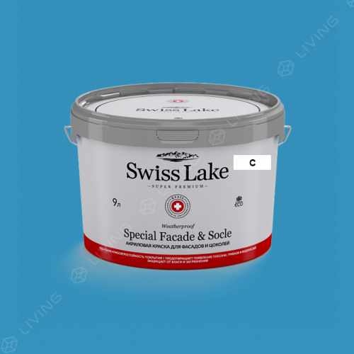 картинка Краска Swiss Lake Special Faсade & Socle цвет SERENE SEA №2064 от LIVING