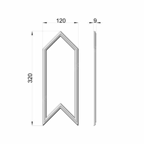 Накладка RODECOR Ар-деко, арт. 01105AR, 32 х 12 х 0,9 см.