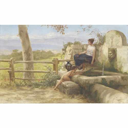 картинка Фреска Affresco, коллекция Фрески и фотообои, арт. Henryk Siemiradzki Przy fontannie Россия от LIVING