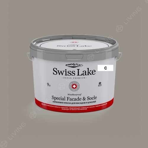 картинка Краска Swiss Lake Special Faсade & Socle цвет Elephant Grey №2860 от LIVING