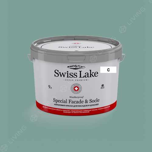 картинка Краска Swiss Lake Special Faсade & Socle цвет Aegean Sea №2406 от LIVING