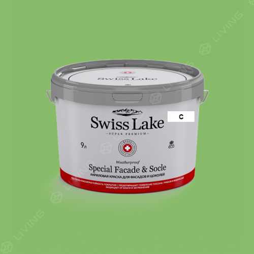картинка Краска Swiss Lake Special Faсade & Socle цвет Lucky green №2496 от LIVING