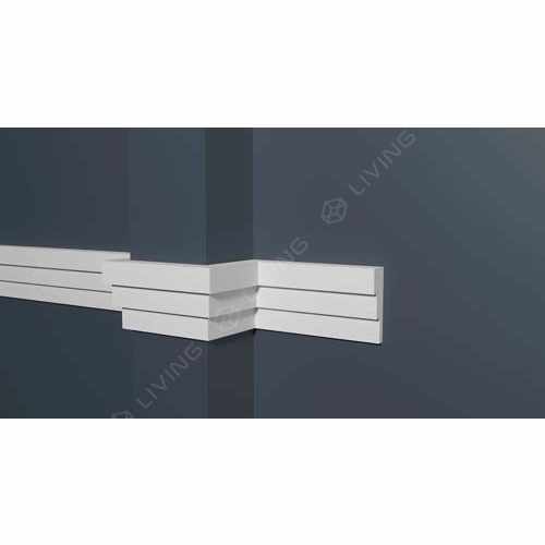 Молдинг Decor-Dizayn, белый, арт. DD624, коллекция Грани, 200 х 4,2 х 1,2 см Россия