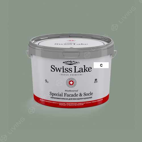 картинка Краска Swiss Lake Special Faсade & Socle цвет silver green №2641 от LIVING