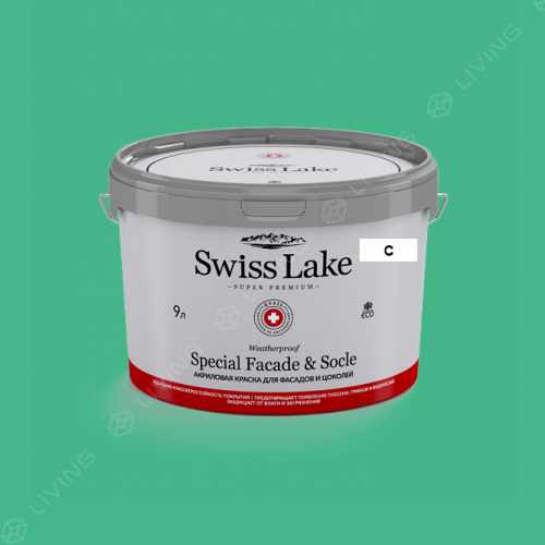 картинка Краска Swiss Lake Special Faсade & Socle цвет exotic green №2362 от LIVING
