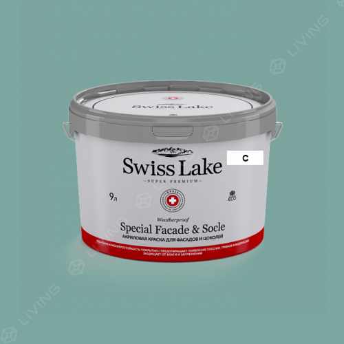 картинка Краска Swiss Lake Special Faсade & Socle цвет Cerulean Skies №2397 от LIVING