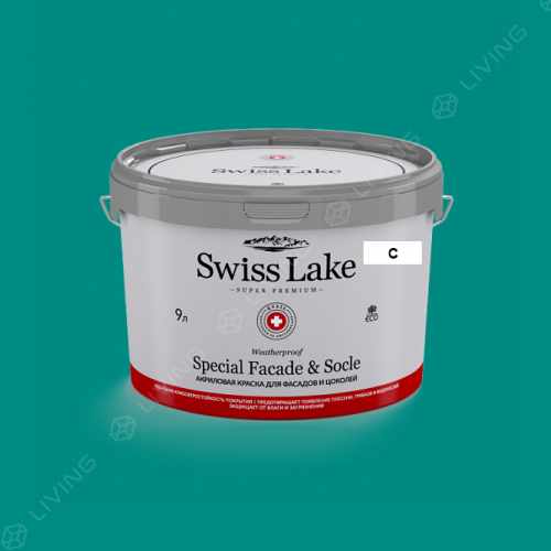 картинка Краска Swiss Lake Special Faсade & Socle цвет Deep Blue Ocean №2418 от LIVING