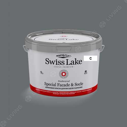 картинка Краска Swiss Lake Special Faсade & Socle цвет grey flannel №2919 от LIVING