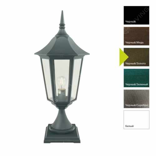 картинка Фонари-пьедесталы Norlys коллекция Modena Big, арт. 384BD (черный, золото) от LIVING