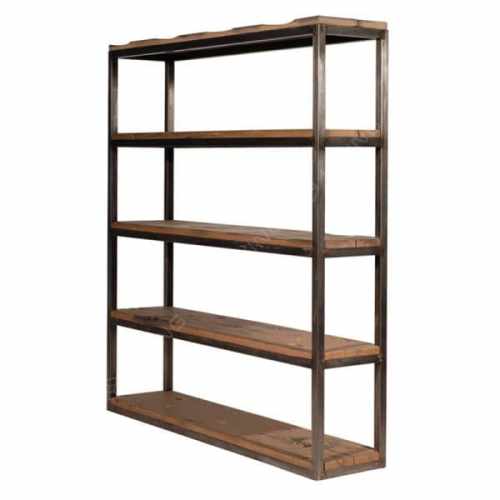 картинка Стеллаж HALO модель Axel Double Bookcase (металл / дерево) арт. HA-LLAXL218GRVSSFZ от LIVING