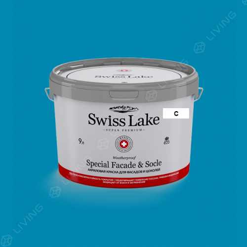 картинка Краска Swiss Lake Special Faсade & Socle цвет Scarce Blue №2158 от LIVING
