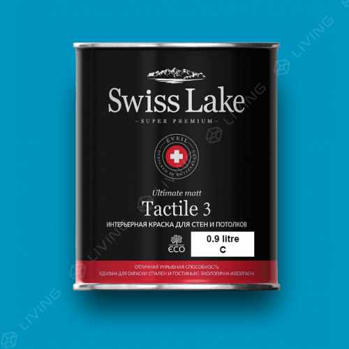 картинка Краска Swiss Lake Tactile 3 цвет Cyan №2066 от LIVING