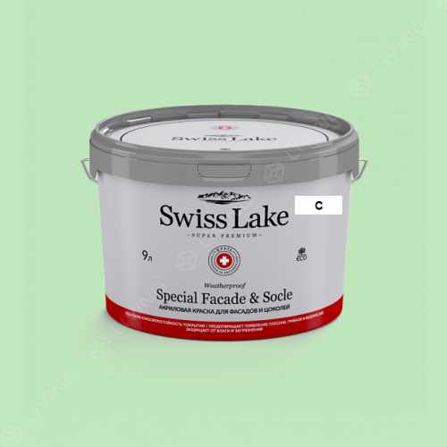 картинка Краска Swiss Lake Special Faсade & Socle цвет Early Spring Green №2480 от LIVING