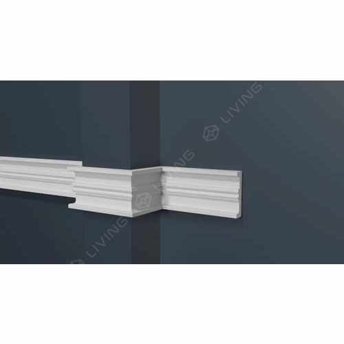 Молдинг Decor-Dizayn, белый, арт. DD629, коллекция Estet, 200 х 4 х 1 см Россия
