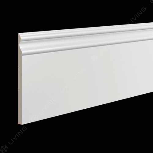 Плинтус Ultrawood, белый, арт. Base 0005 p, (200 х 21,9 х 1,5) см Россия