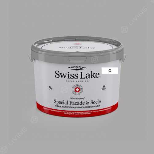 картинка Краска Swiss Lake Special Faсade & Socle цвет gray nimbus №3013 от LIVING